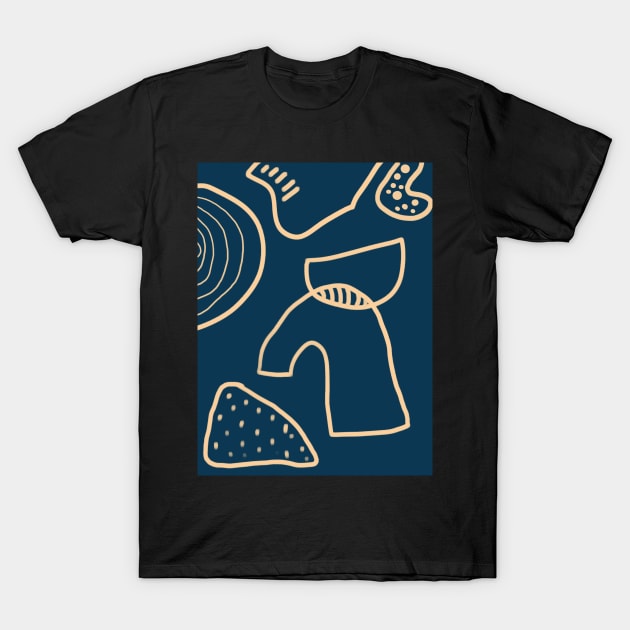 blue abstract print T-Shirt by alegna